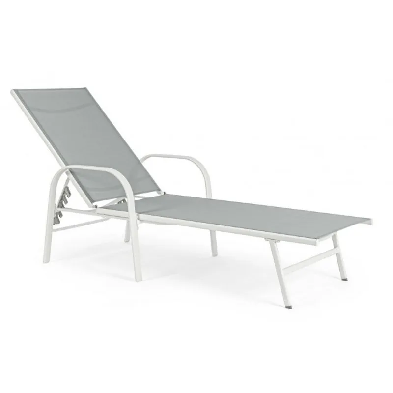 Bizzotto outdoor Lettino con braccioli  Arent bianco ja16